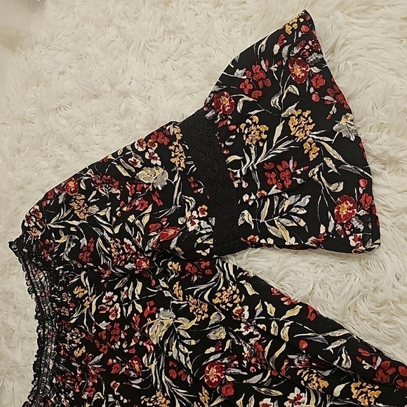 Faded Glory floral peasant boho top with bell sleeves size large - Picture 7 of 14